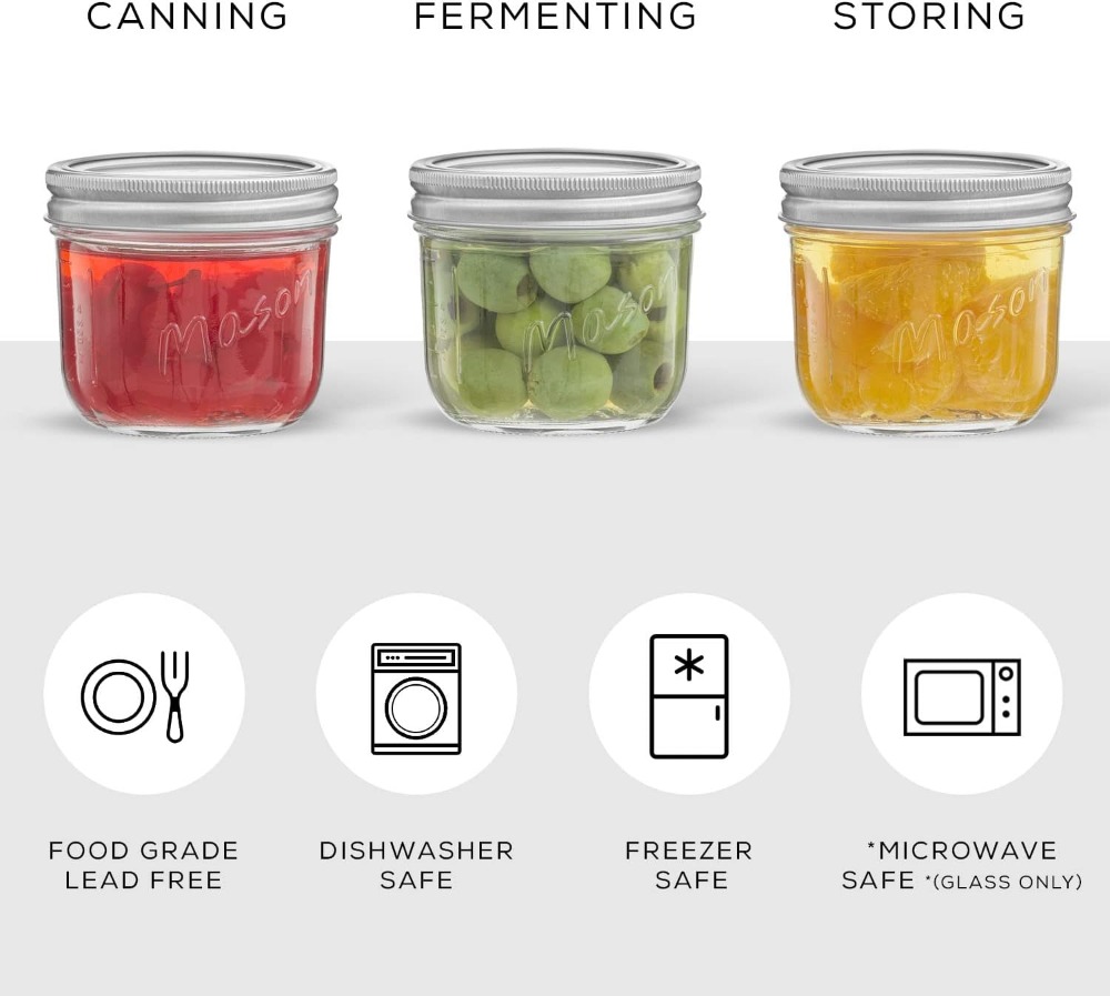 8 Oz Mason Jars with Lids, Lab - Mason Jar 8Oz 评论和价格