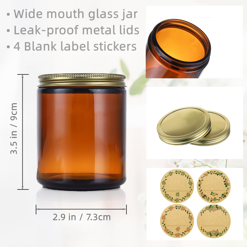 Empty Candle Jars, 8oz Amber G - Mason Jar 8Oz 评论和价格