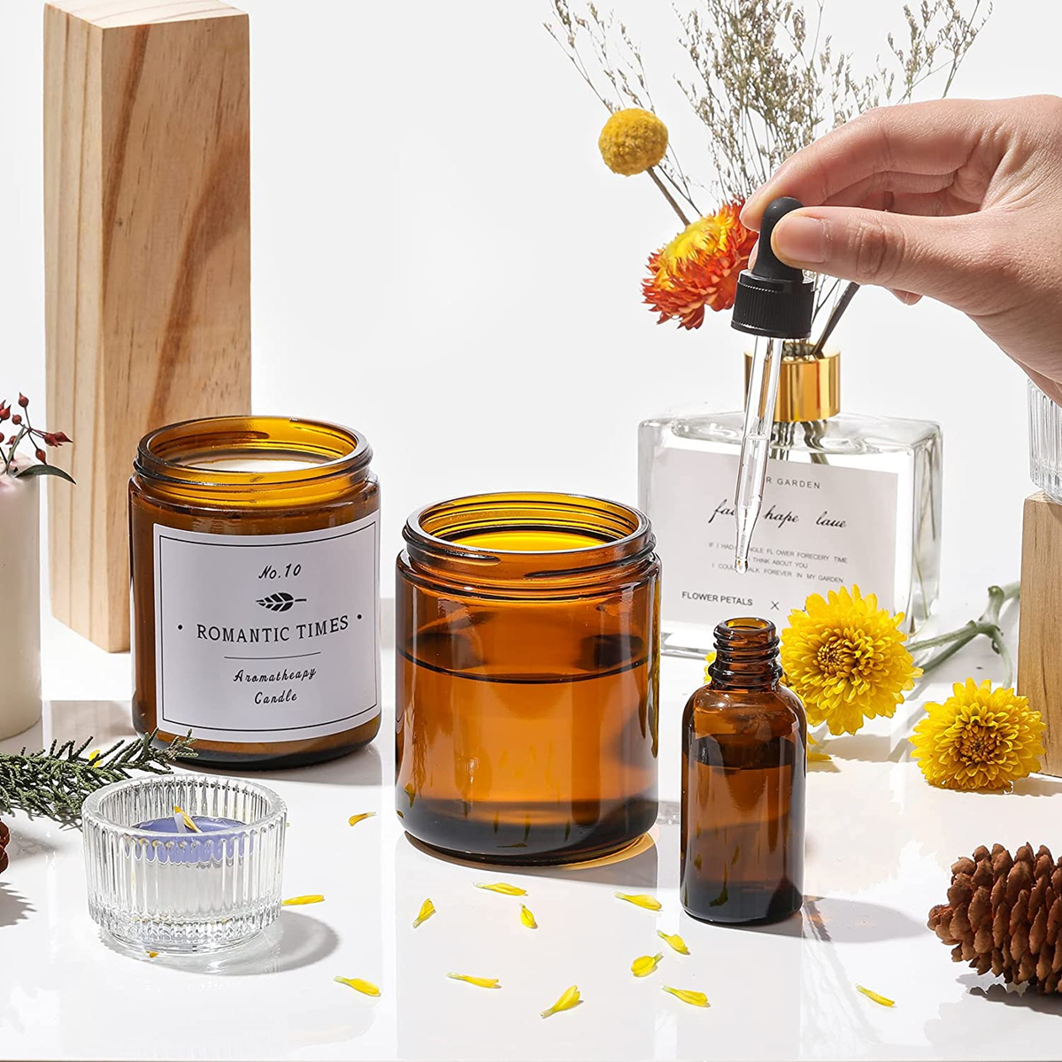 Empty Candle Jars, 8oz Amber G - Mason Jar 8Oz 评论和价格