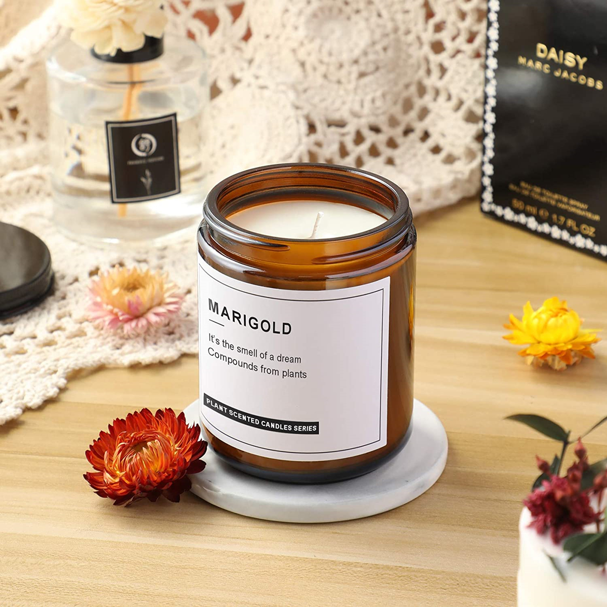Empty Candle Jars, 8oz Amber G - Mason Jar 8Oz 评论和价格