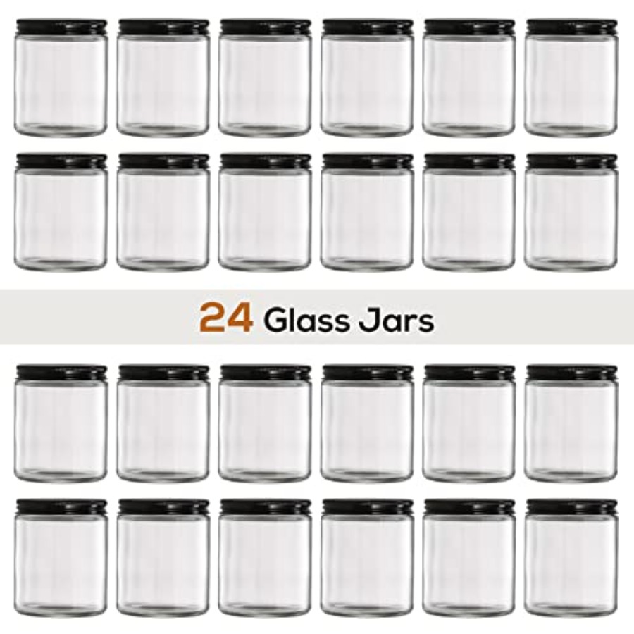 Pack 8 OZ Thick Glass Jars wit - Mason Jar 8Oz 评论和价格