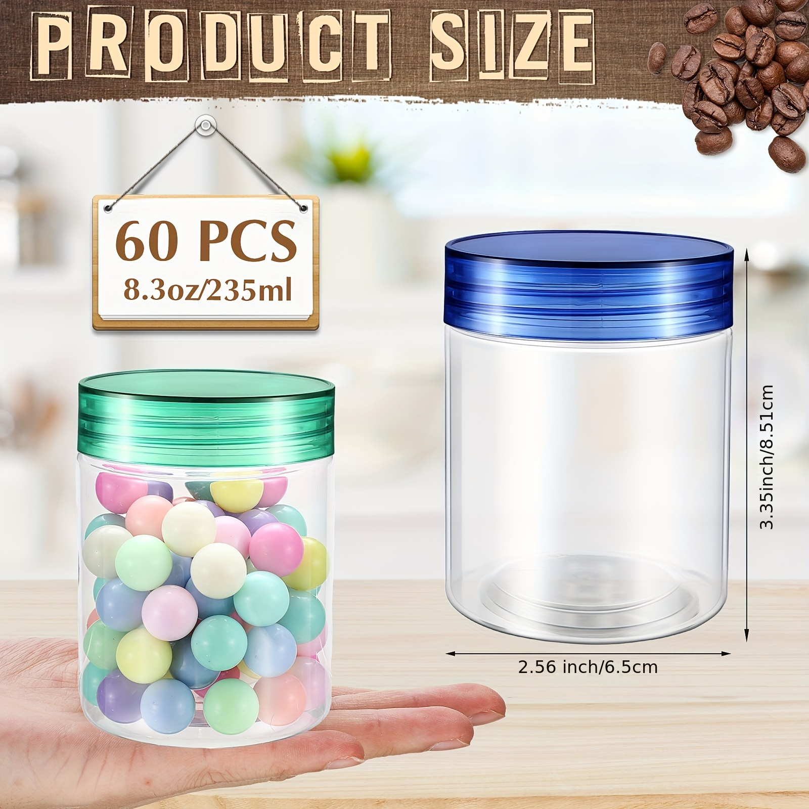 60pcs 8 Oz Plastic Jars With L - Mason Jar 8Oz 评论和价格