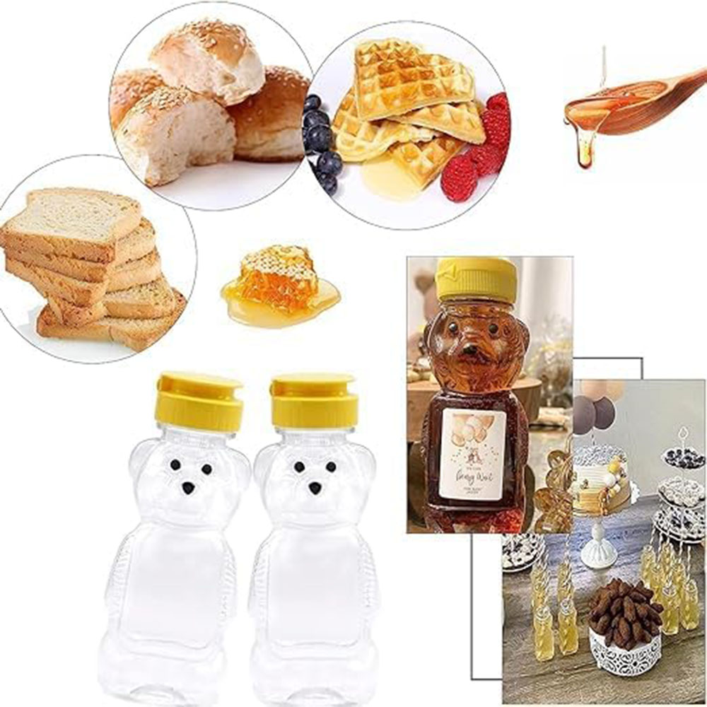 2PCS Plastic Bear Honey Bottle - Mason Jar 8Oz 评论和价格