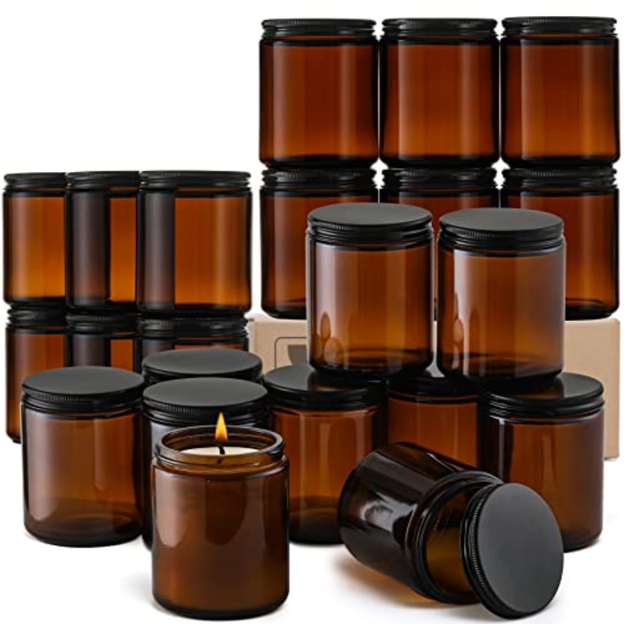 Pack 8 OZ Thick Amber Candle J - Mason Jar 8Oz 评论和价格