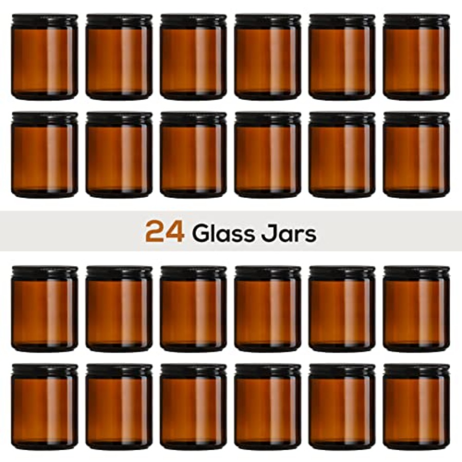 Pack 8 OZ Thick Amber Candle J - Mason Jar 8Oz 评论和价格