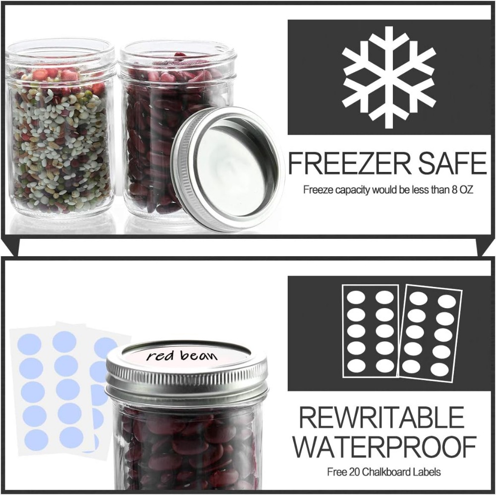 8 oz Mason Jars with Lids, 16  - Mason Jar 8Oz 评论和价格
