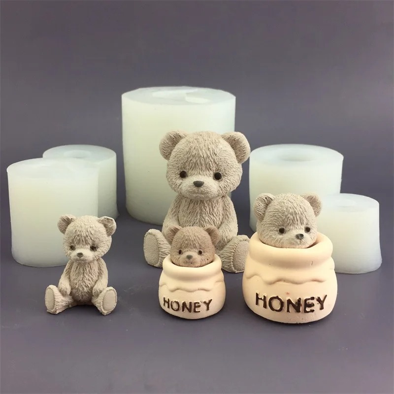 Cute Bear Honey Jar Silicone C - Candle Making Supplies Jars 评论和价格