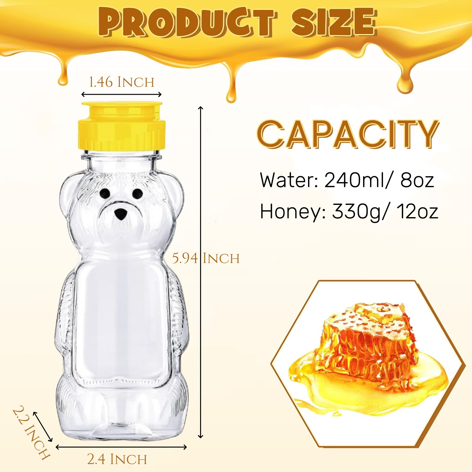 12-36pcs Plastic Bear Honey Ja - Mason Jar 8Oz 评论和价格