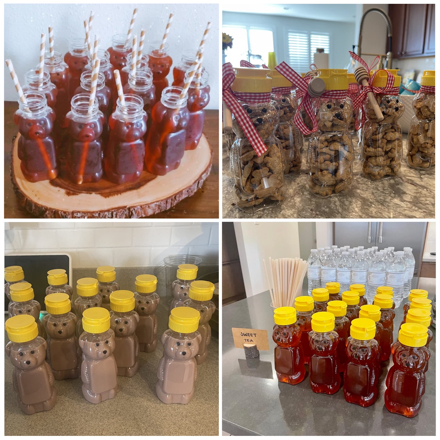 12-36pcs Plastic Bear Honey Ja - Mason Jar 8Oz 评论和价格