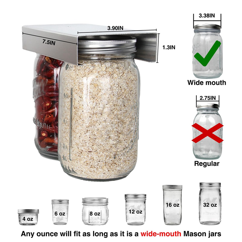 H-W Mason Jar Organizer Holder - Mason Jar 8Oz 评论和价格