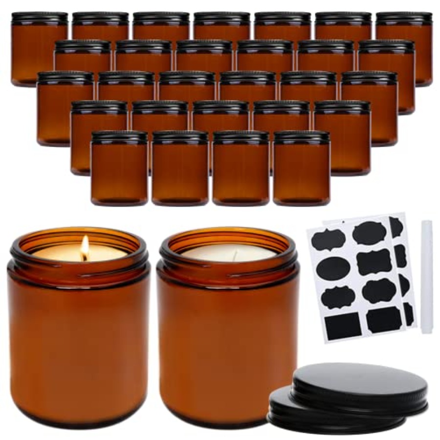 8oz Amber Candle Jars Set of 3 - Mason Jar 8Oz 评论和价格