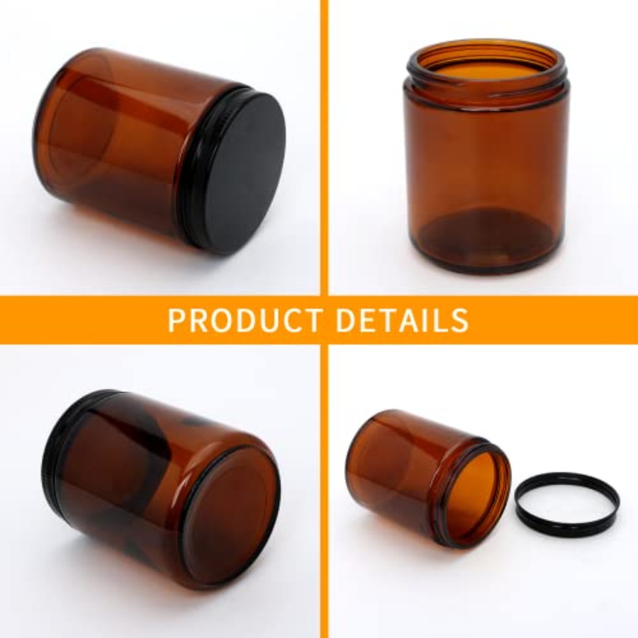 8oz Amber Candle Jars Set of 3 - Mason Jar 8Oz 评论和价格