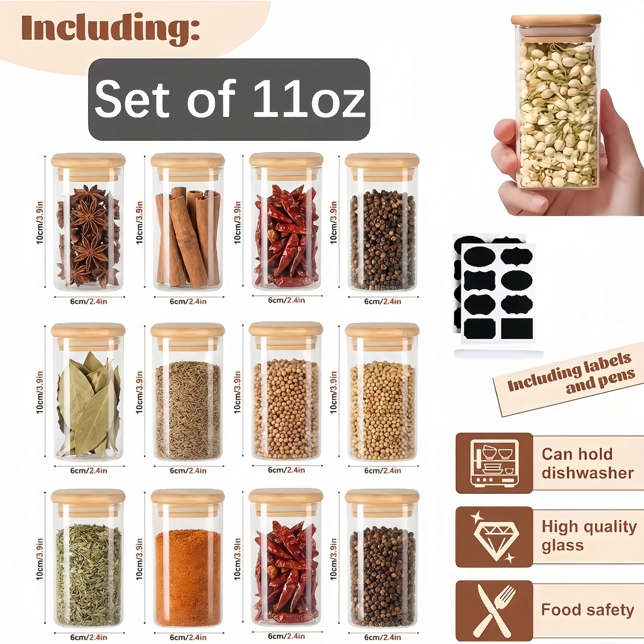12-piece set of 8oz small squa - Mason Jar 8Oz 评论和价格