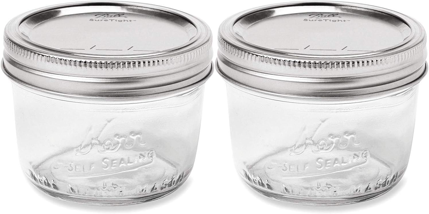 Wide Mouth Half-Pint Glass Mas - Mason Jar 8Oz 评论和价格