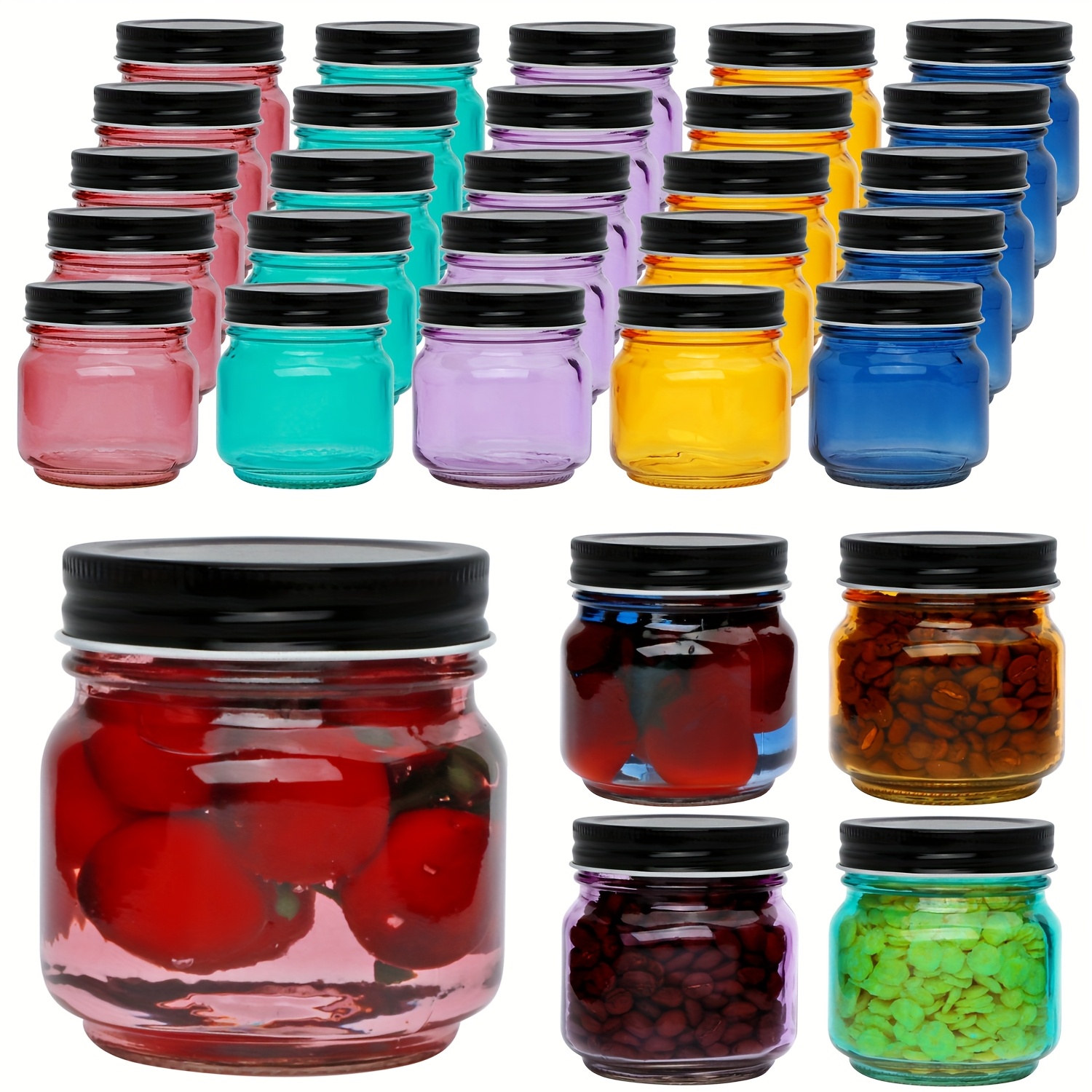 30-Piece Set of 8 oz Mini Colo - Mason Jar 8Oz 评论和价格