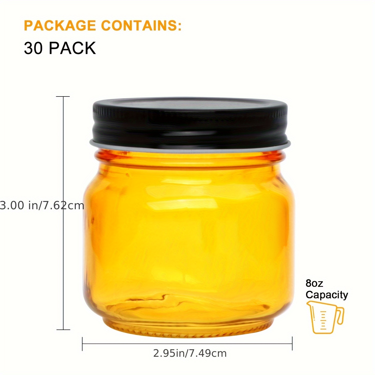 30-Piece Set of 8 oz Mini Colo - Mason Jar 8Oz 评论和价格